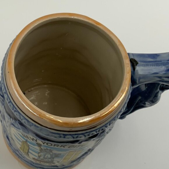 New York Ceramic Stein Mug Empire State, Statue of Liberty, World Trade Center - Picture 2 of 8